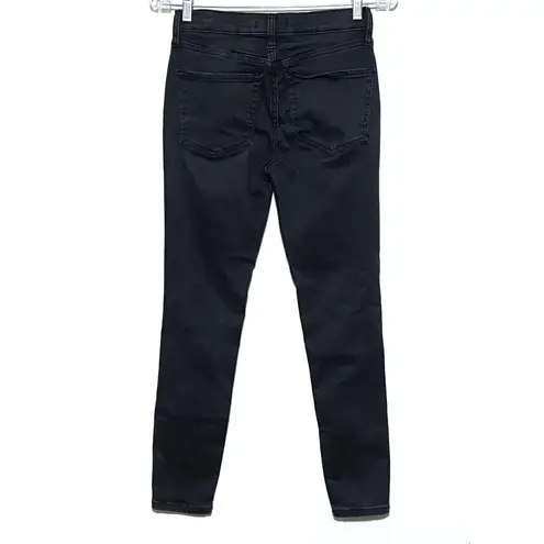 Free People  Black Skinny Jeans Womens 26 Ripped Patch Knees Grunge Hipster Y2K