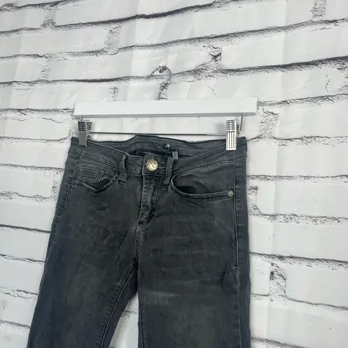 Sneak Peek Low Rise Bootcut Flare Jeans Women’s Size 5 Dark Wash 26X29 Stretch Black