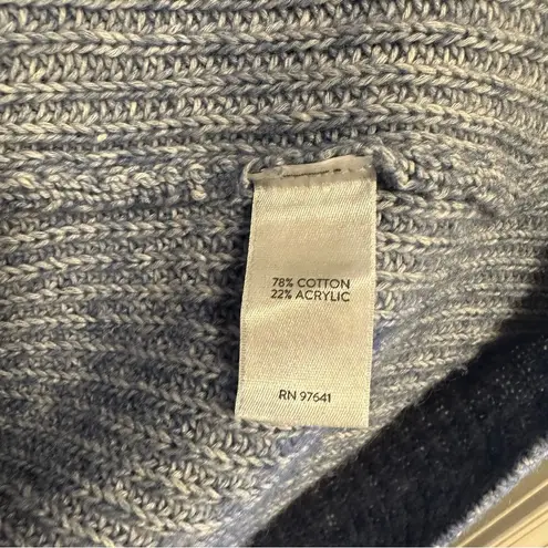 J.Jill  Button Cardigan Relaxed Fit Long Sleeve Blue/White Women's Size Medium