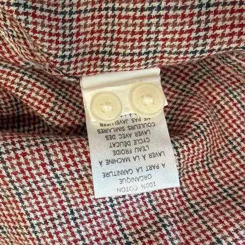 Toad & Co Long Sleeve Houndstooth Tunic Button Shirt Brown Women's Size Medium