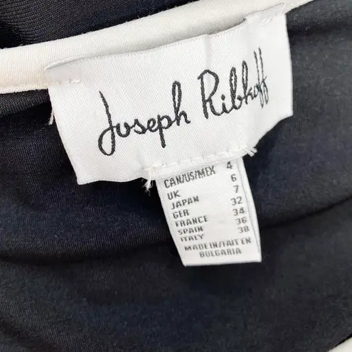 Joseph Ribkoff Black & White Bell Sleeve Minimalist Blouse