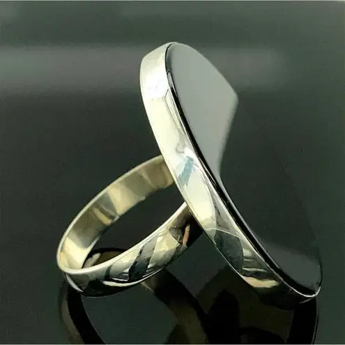 Handmade 8.5 9 9.5 Ring Black Onyx Gem Solid 925 Sterling Silver Gemstone Fine Art UNISEX Original Natural Statement