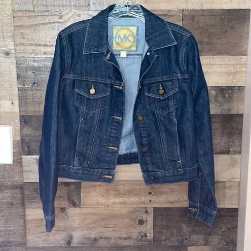 Michael Michael Kors Dark Wash Denim Jean Jacket Blue