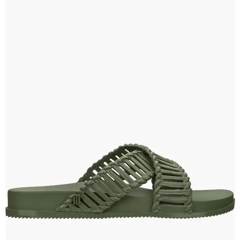 Melissa x Salinas Cosmic II Slide Sandal, Size 9, Dark Green Moss, NWT