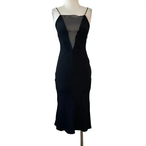 Stella McCartney Crepe Dress in Black 36 2 4 New Womens Plunging Illusion Midi