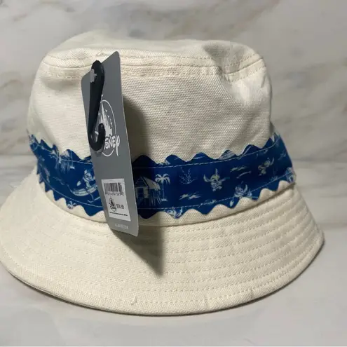 Disney  Parks Lilo & Stitch Bucket Hat Play The Day Away Size S/M Beige Blue NWT