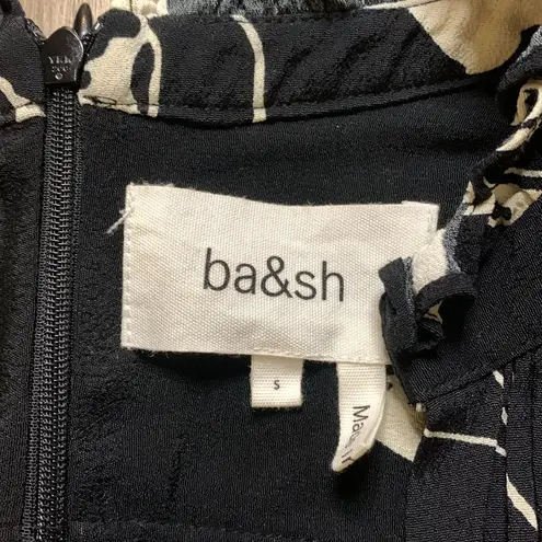 Ba&sh Penny Floral Belted Romper Black and White Size 6