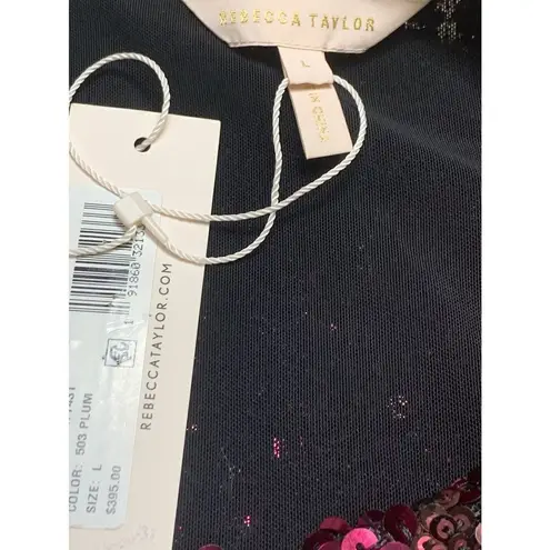 Rebecca Taylor New. plum stretch sequin top.