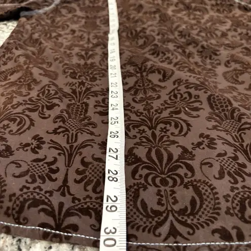 Italian Shoemakers Vintage Italia Size Medium Brown Velvet Shirt Floral Damask Pattern Cotton L/S
