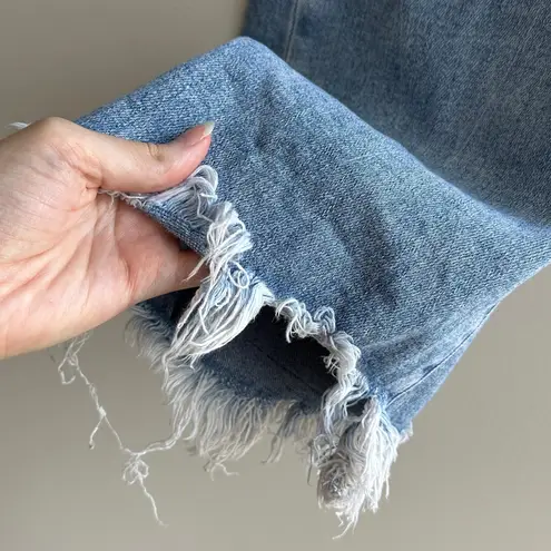 HIDDEN Light Wash Raw Hem Flare Jeans, Size 29 Blue