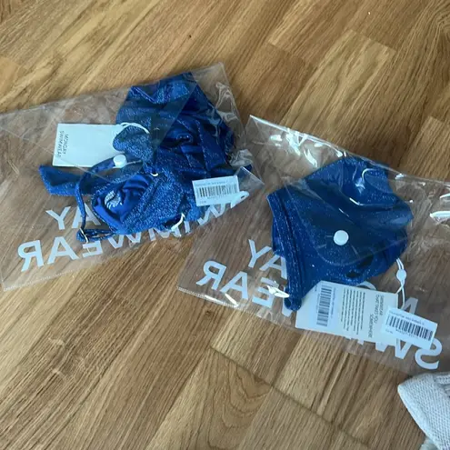 NWT Monday swim Portofino Top and Kauai Bottom in Navy Shimmer Size XS