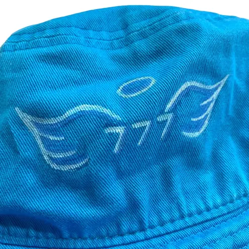 Hand Painted Blue Angel Wings 777 Bucket Hat