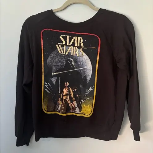 Vintage 80s Black Lucas film Star Wars darth vader crew neck oversize sweater S