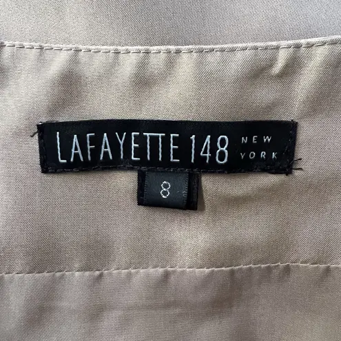 Gold Shimmer Silk Skirt Festive Holiday Lafayette 148 New York Size 8