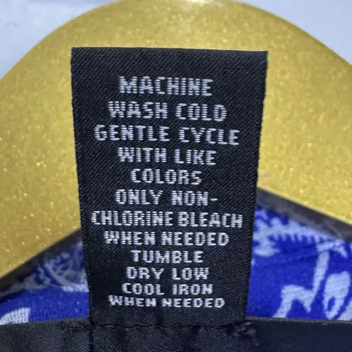 VTG Y2K Fairy Grunge Paisley Mesh Button Front Top Large White Blue Long Sleeve