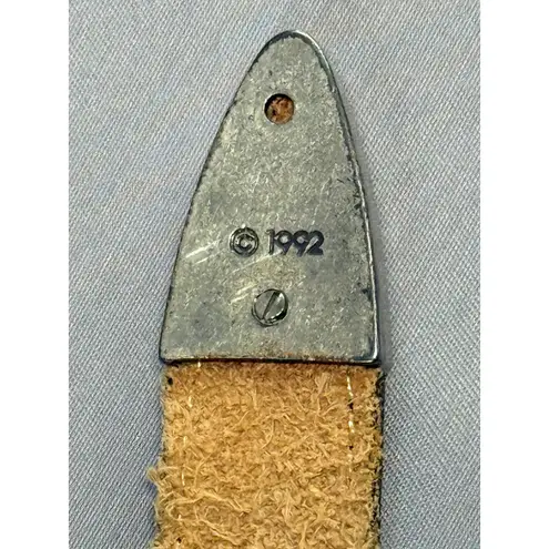 Vintage Womens Justin Leather Western Concho Belt Black Size 28 Boho Festival