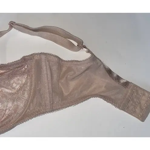 Wacoal | Retro Chic Full-Figure Underwire Bra Sz 38DD Beige/Nude Sheer