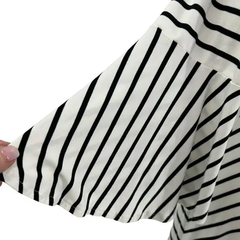 Chico's Chico’s Women's White Black Stripe Bell Sleeve Midi Dress Size 1 M/8