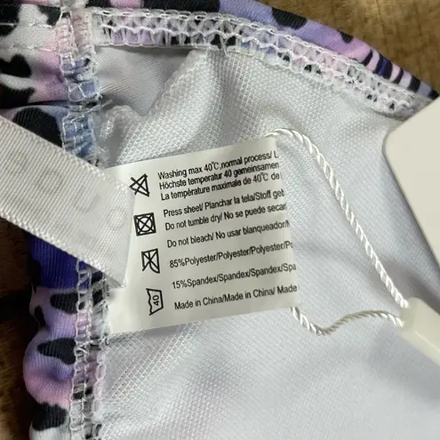 Ekouaer NEW Large Triangle Bikini Set Cover Up Tie Dye Animal Print Pastel Pool