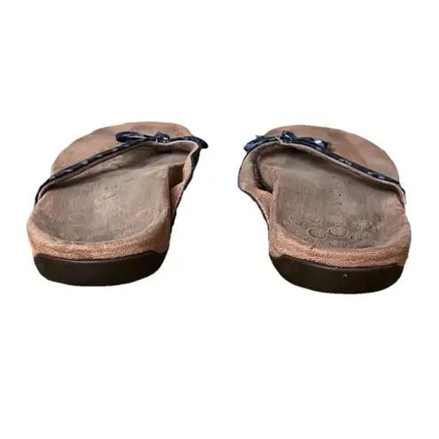 Vionic Women’s Flip Flops Size 9 Blue Geometric – Orthotic Beach Thong Sandal