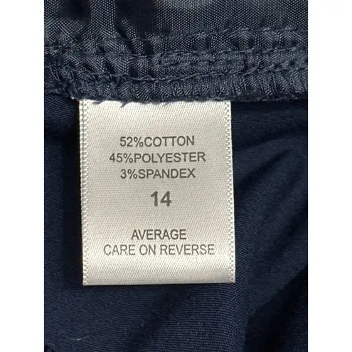 7th Avenue Size 14 Navy Flare Dress Pants Classic Officewear Chic City Style Blue