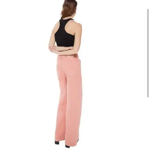 NWT MOTHER SNACKS The Fun Dip Utility Puddle Jeans in Dark Pink size 23 Wide Leg