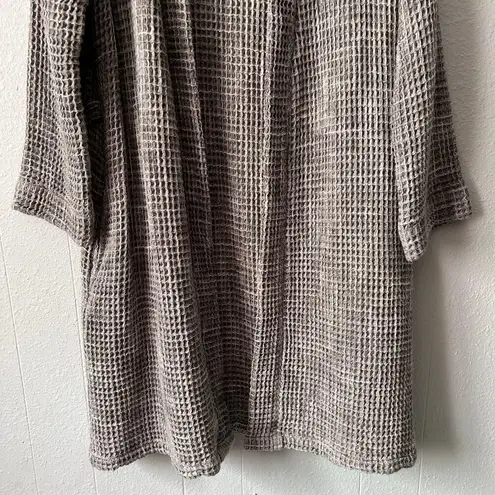 Parachute Robe Womens Small Waffle Knit Open Front 100% Cotton Breathable Cozy Gray