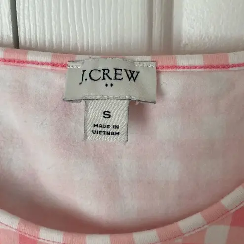 J. Crew Factory Longline tank top capri Pink White Gingham S Plain Crew Neck Sle Size XS