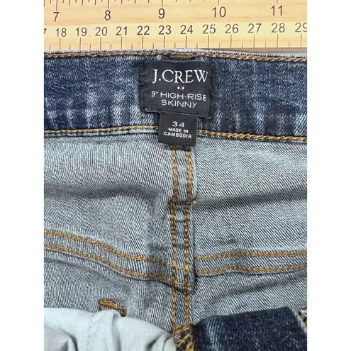 J.Crew Womens Jeans Blue Size 34 9” High Rise Skinny Ankle Denim Cotton Blend
