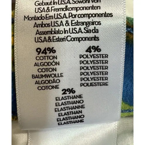 NWT MOTHER The Mid Rise Dazzler Cropped Jeans Blue Floral Mid Rise Sz 25 $228