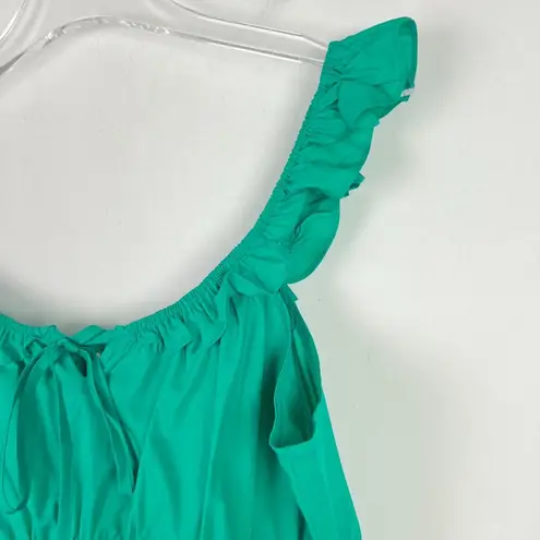 Skies Are Blue NWOT Stitch Fix Flirty Ruffle Smocked Top Green Size Medium M NEW