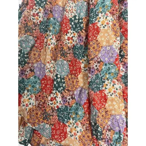 Willow + Root Women's X-large Long Sleeve Blouse Off the Shoulder Boho Floral