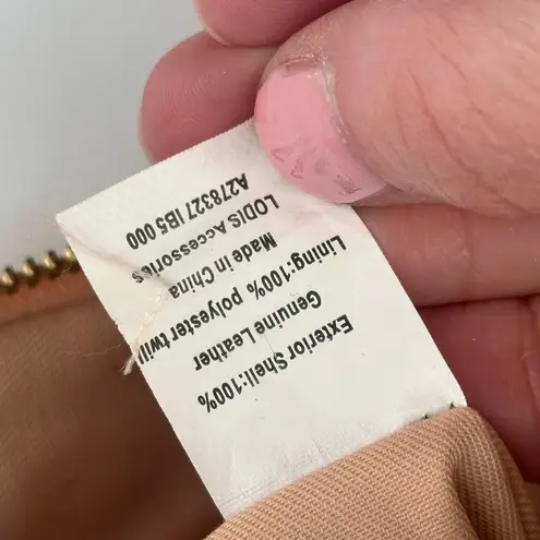 Lodis Rose Gold Metallic Leather Clutch Wristlet Cosmetic Makeup Bag Toiletries Gold