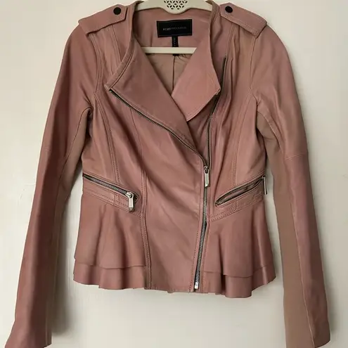 BCBGMAXAZRIA BCBG Blush colored leather jacket