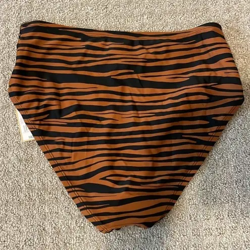 Kona Sol NWT-  Brown & Black Zebra High Waist Bikini Bottoms