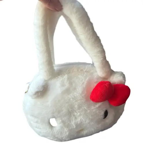 Source Unknown Hello Kitty Plush Handbag - White and Red Furry and Soft - Image 9