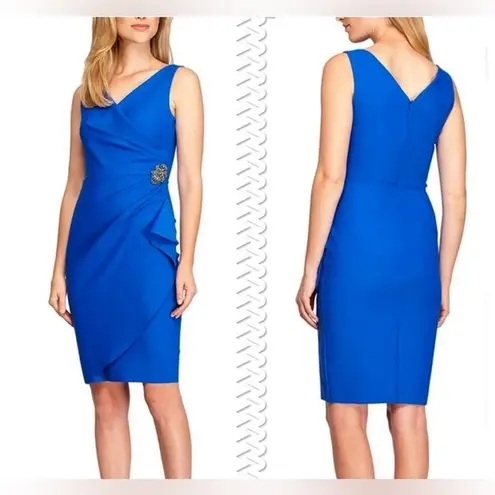 Alex Evenings Scuba Tank Dress Size 10 NWT Royal Blue Cocktail Formal 134005