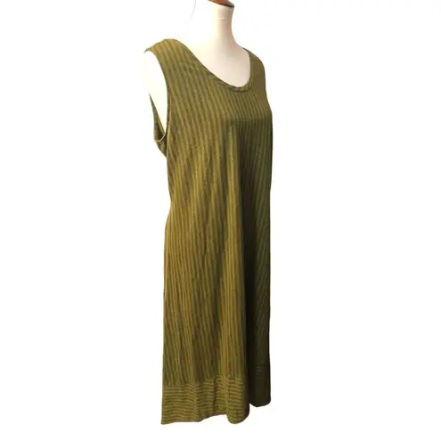 H by Halston Halston Dress Womens High Low Hunter Green Stripes Tank Style size XL