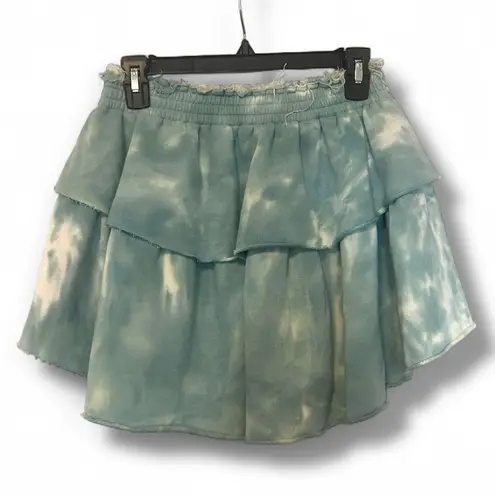 Love Shack Fancy  Tie Dye Tiered Mini Skirt