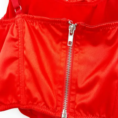 Urban Outfitters ‎ Outfitters UO Womens Y2K Romantic Lexi Satin Cowl Neck Corset Crop Top S