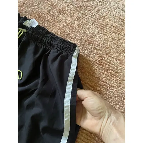 Just My Size 16W Black Pants Neon Green White Trim Adjustable Hem Pockets