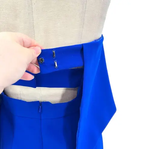 Jay Godfrey Cobalt Blue Viola Dress Strapless Ruffle Detail Mini Size US 4