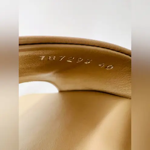 Balenciaga Duty Free Nude Sheepskin Leather Logo Flat Sandals Size EU 40 - US 10