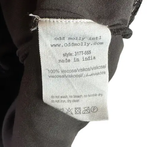 Odd Molly Embroidered Brown Satin Tank Top Size 1/Small