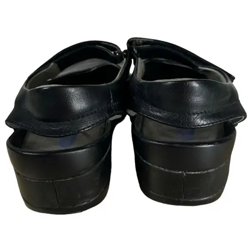 Wolky Mary Jane Clogs Clog Black Leather Closed Toe Shoe Size 38 US 7.5