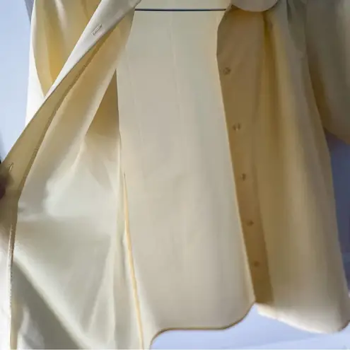 Vintage yellow short sleeve Peter Pan collar button down blouse size S small