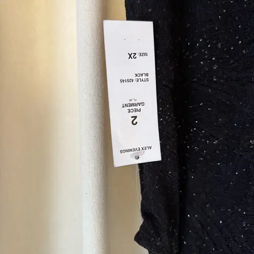Alex Evenings NWT  Black glitter matching top and jacket set