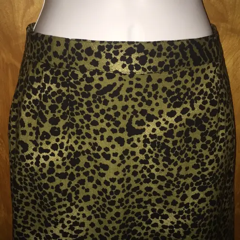 Black & Brown Leopard Print Marielena Collezione Pencil Skirt Size Medium