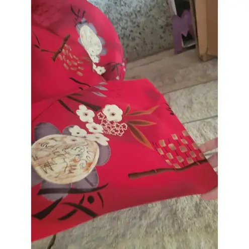 A Personal Touch Womens 5X Red Floral Bamboo Button Down Shirt