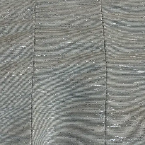 YA Los Angeles LA Dress Fit & Flare Small Metallic Silver Holiday BROKEN ZIP